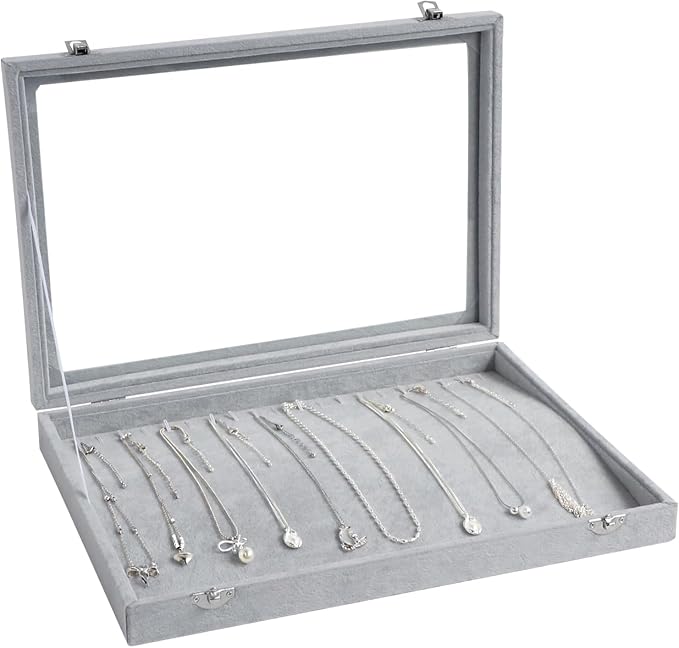 Wudygirl 20 Hooks Necklace Organizer Velvet Jewelry Organizer Showcase by Wudygirl