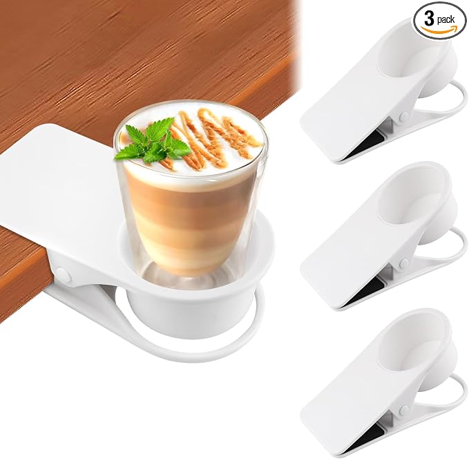 3PCS Drinking Cup Holder Clip, Kalolary Chair Desk Bottle Cup Stand DIY Glass by Kalolary