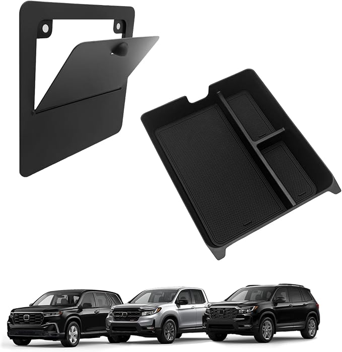 Muslogy 2PCS Center Console Organizer & Hidden Storage Box Compatible by Muslogy