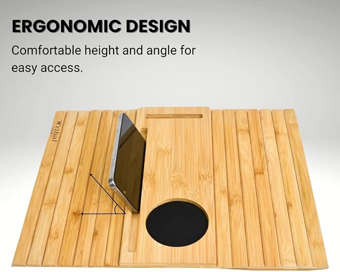 Bamboo Sofa Arm Tray, Couch Arm Table Caddy - Image 7