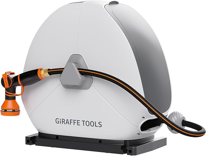 Giraffe Tools Ground Mounted Retractable Hose Reel 1/2 Inch x 82FT, Heavy Duty by GiraffeTools