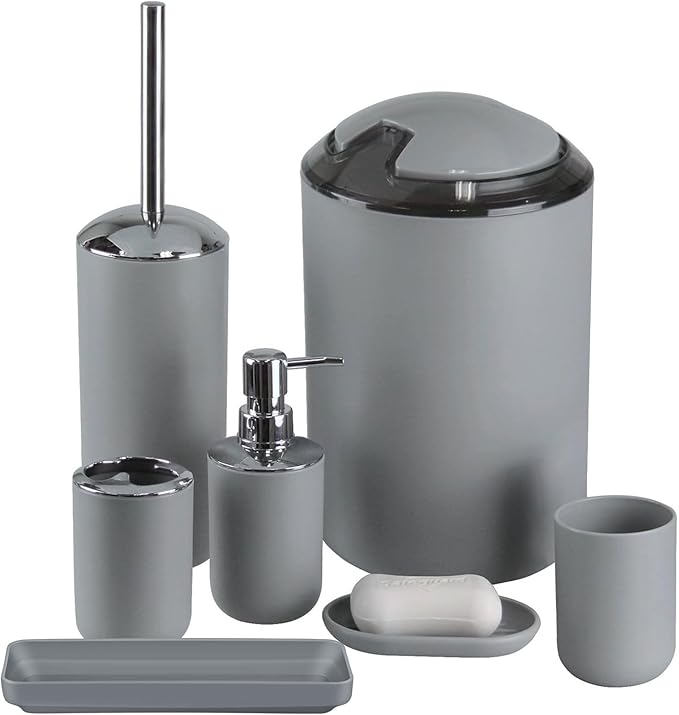 IMAVO Bathroom Accessories Set, 7 Pieces Bathroom Accessory Set, Toilet Brush by IMAVO