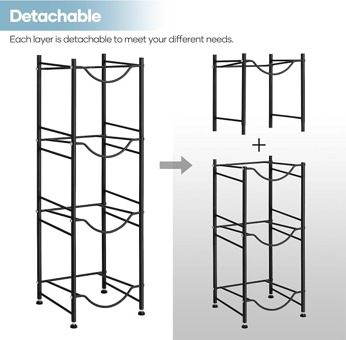 SEHERTIWY 5 Gallon Water Cooler Jug Rack, 4 Tier Detachable Water Bottle - Image 4