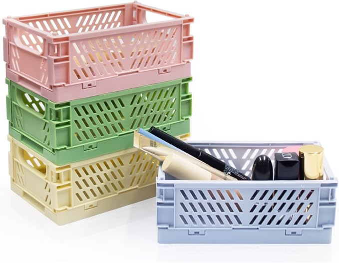 Xhwykzz 4 Pack Mini Foldable Plastic Small Baskets by Xhwykzz