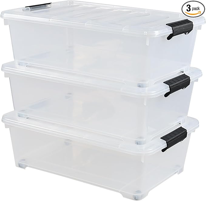 Gloreen 20 Quart Lidded Storage Bins by Gloreen