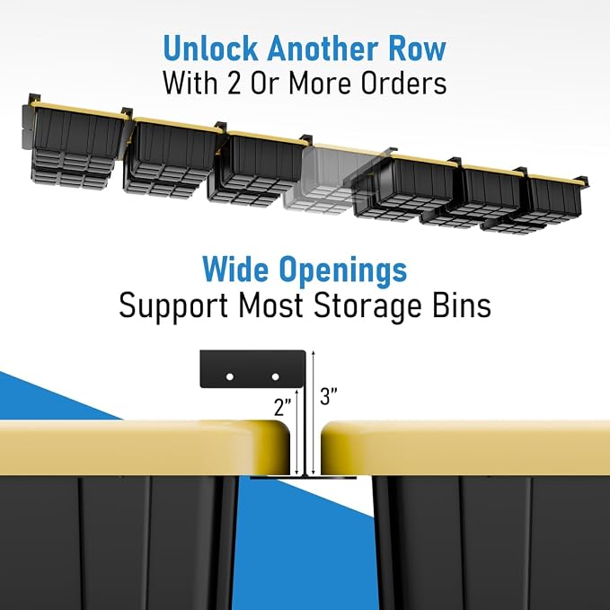 USA Based Overhead Garage Storage Rack, Connectable Heavy Duty Metal Ceiling - Image 3