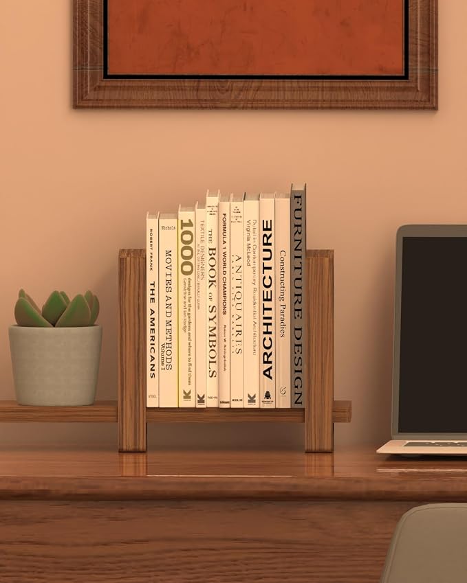 Adjustable Desktop Bookshelf, Retro Tabletop Bookshelf, Desk Shelf - Image 6
