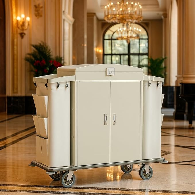 Heavy Duty Metal Housekeeping Janitorial Cart - Image 4