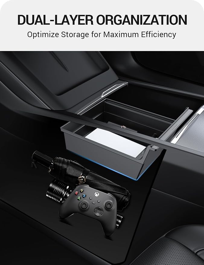 BASENOR 2026 Tesla Model Y Model 3 Center Console Organizer Tray, Cup Holder - Image 4