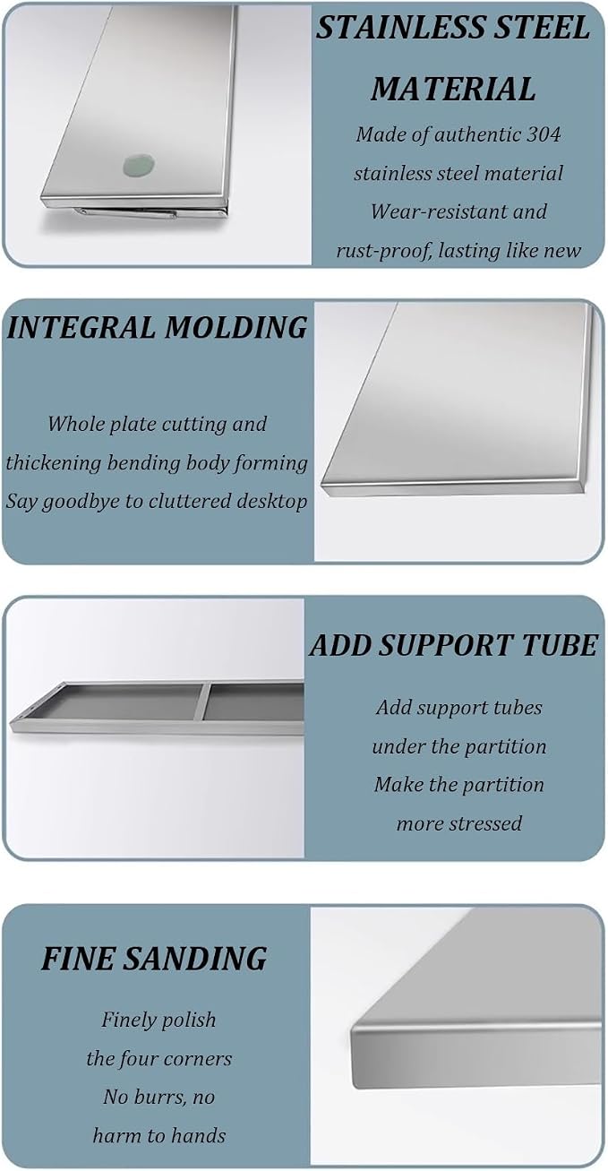 Stainless Steel Folding Wall Shelf, Stainless Steel Wall Mount Folding Table - Image 5