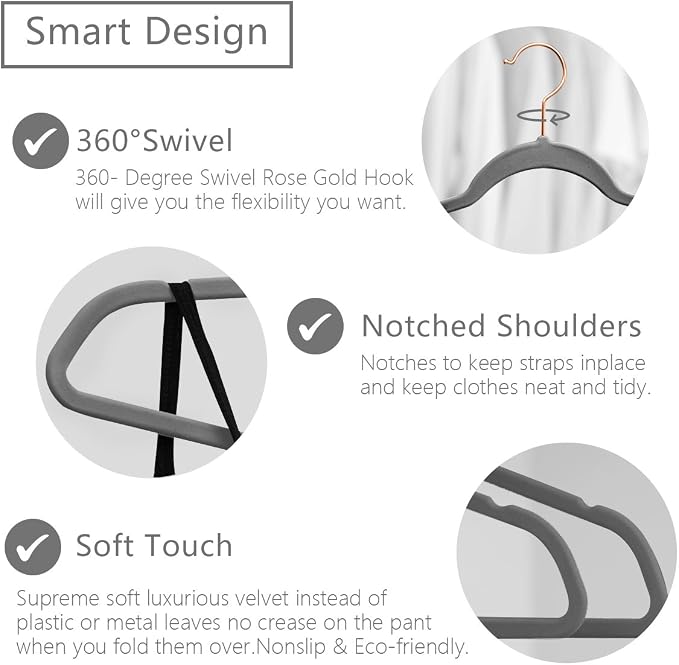 MIZGI Premium Velvet Hangers Heavy Duty - Image 3