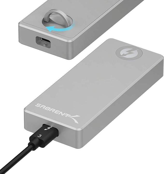 SABRENT Thunderbolt 3 Certified M.2 NVMe SSD Tool Free Solid Aluminum Enclosure by SABRENT