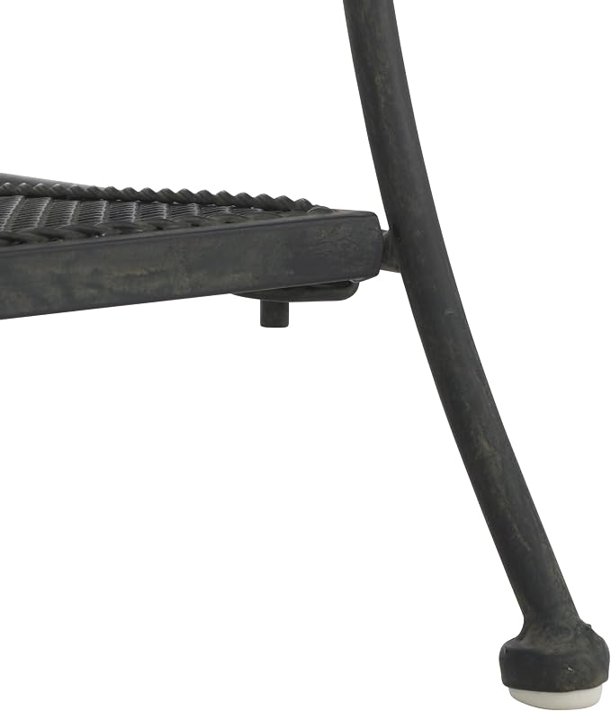 SAFAVIEH Outdoor Collection Torus Victorian Scroll Antique Black 3-Tier Shelf - Image 8