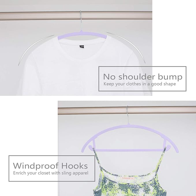 MIZGI Premium Velvet Hangers 50 Pack Heavyduty- Non Slip No Shoulder Bump Suit - Image 4