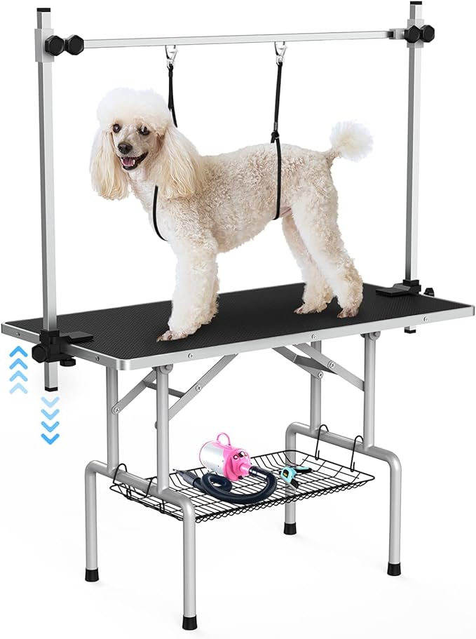 Lyromix 42''Large Dog Grooming Table, Adjustable Cat Drying Desktop by Lyromix
