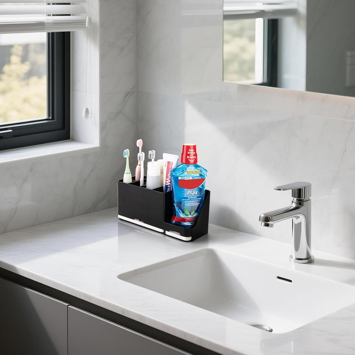 YONGAIJIA Toothbrush Holders for Bathrooms with 8 Slot Organizer