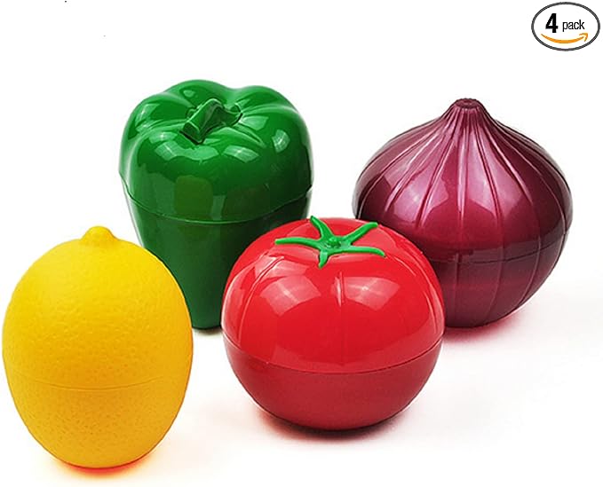 MIAO JIN 4 PCS Fruit and Vegetable Shaped Food Saver Storage Containers Holder by MIAOJIN