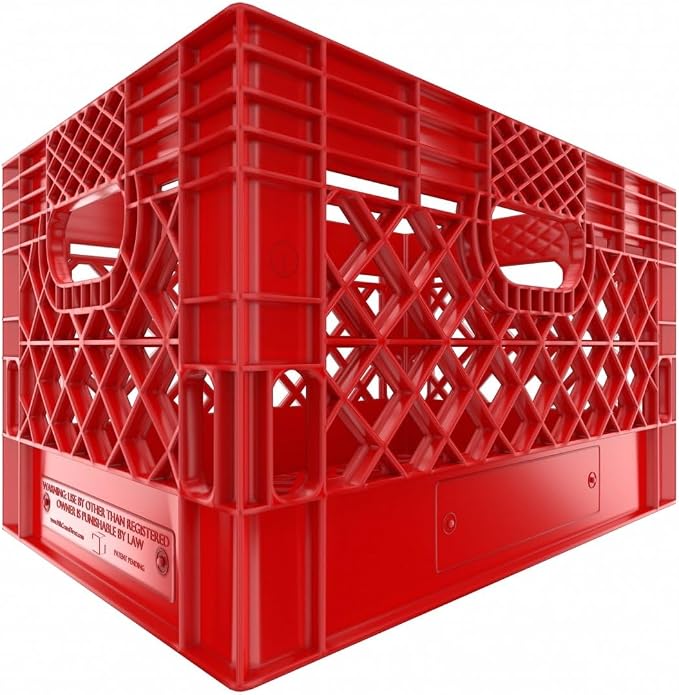 Heavy Duty Plastic Storage Milk Crates, Stackable Utility Organizer Bins - Image 5