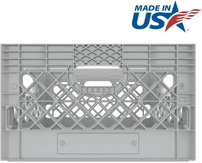 Heavy Duty Plastic Storage Milk Crates, Stackable Utility Organizer Bins - Image 2