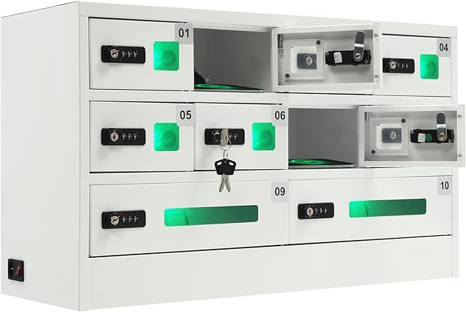 10 Slots Cell Phone Locker Charging Station & Locker Cellphone Charging Station - Image 4