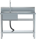 Stainless Steel Utility Sink, Free Standing Single Bowl Kitchen Sink by Unknown
