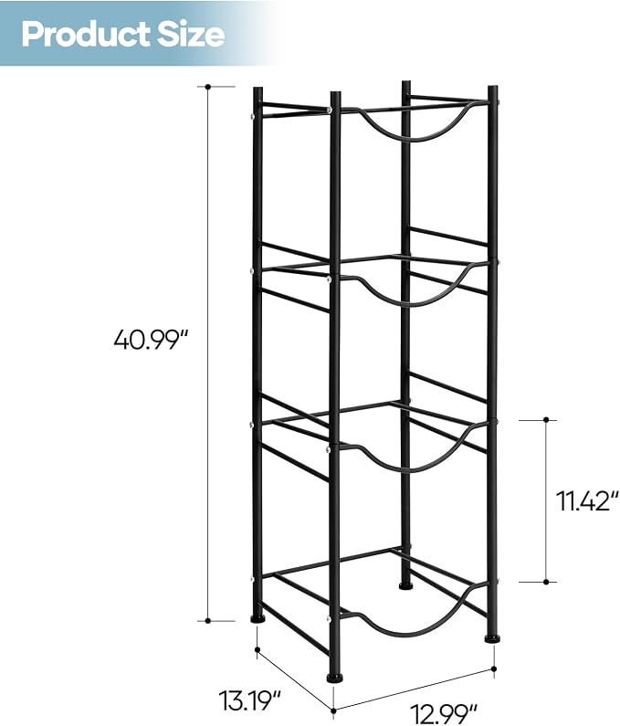 SEHERTIWY 5 Gallon Water Cooler Jug Rack, 4 Tier Detachable Water Bottle - Image 2