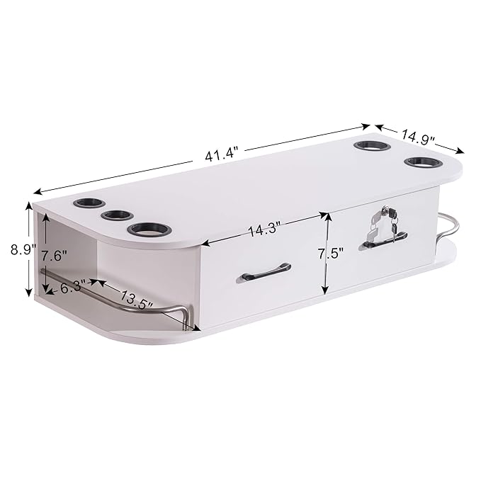 BarberPub Beauty Locking Wall Mount Styling Station, Barber Salon Station - Image 4