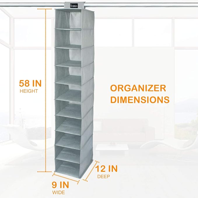 VAESIDA 10 Shelf Hat Rack Hanging Closet/Organizer - Image 3