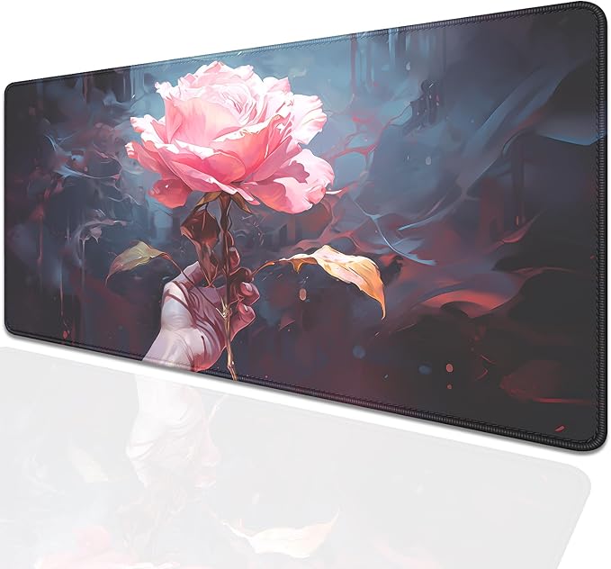 Artistic Flowers Mouse Pad, XL Floral Mousepad Desk Pad - Image 2