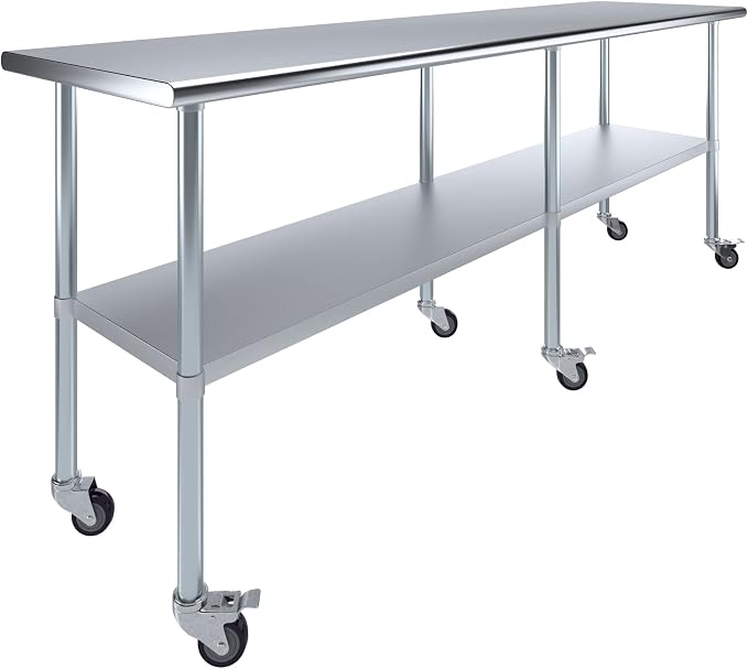 AmGood 24" x 96" Stainless Steel Work Table by AmGood