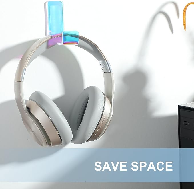 Weewooday 4 Pieces Headphone Hanger Holder Desk Adhesive Headphone Hook Wall - Image 5