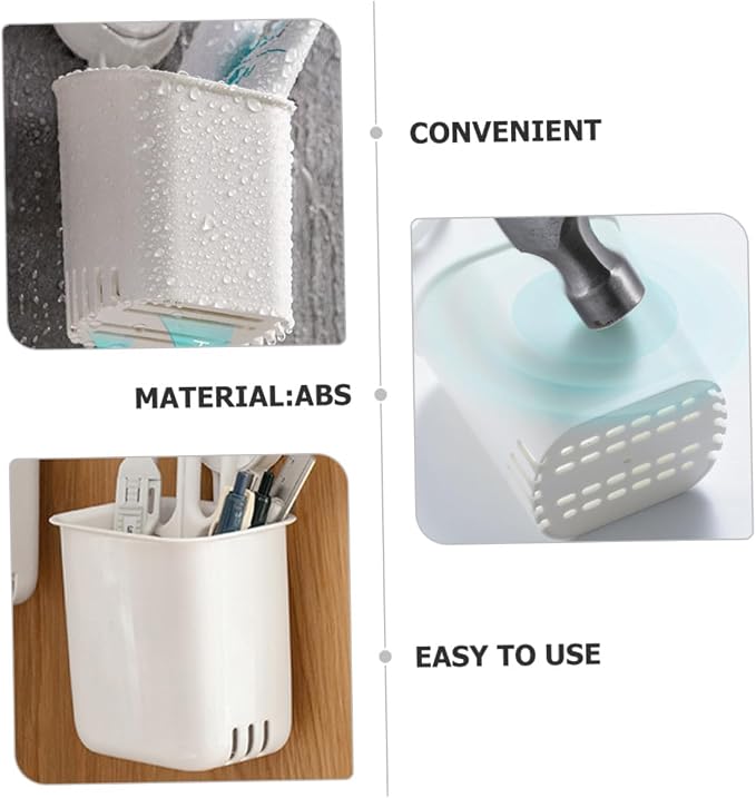 Strong Suction Toothbrush Holder Wall Mount No Drilling Bathroom Organizer - Image 9