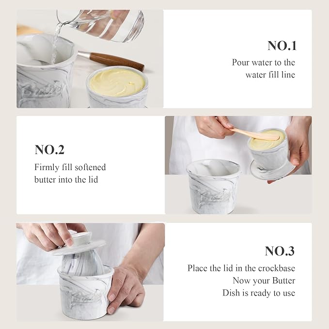 Butter Crock for Counter with Water, French Butter Keeper for Spreadable Butter - Image 5