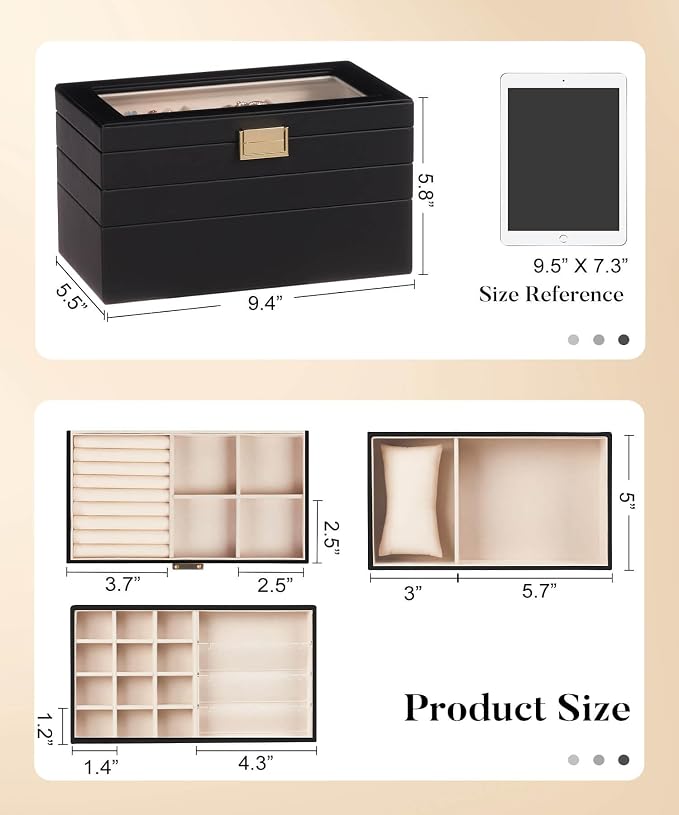 Homde Jewelry Tray Stackable Jewelry Box - Image 3