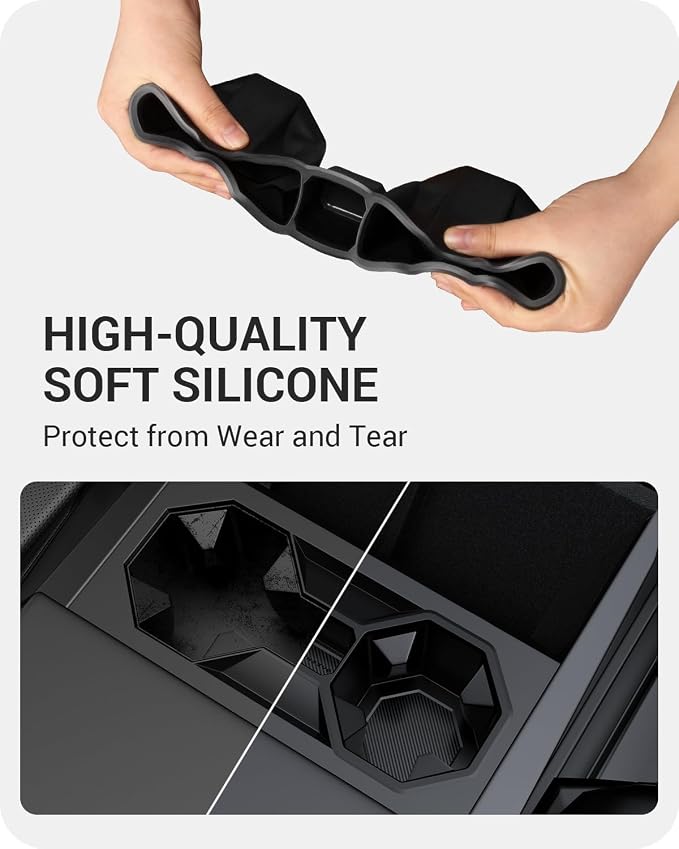 BASENOR 2024 2025 Tesla Cybertruck Center Console Cup Holder Insert Silicone - Image 6