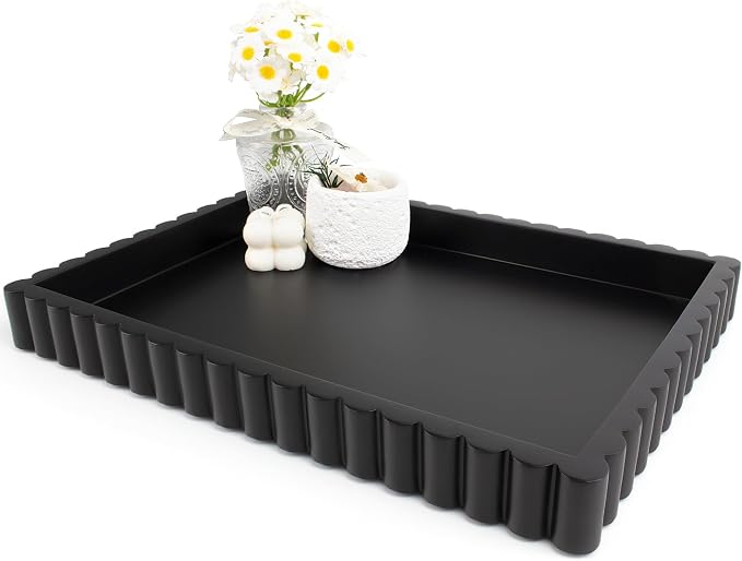 YMXYJM-Scalloped Coffee Table Tray，Ottoman Tray by YMXYJM
