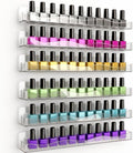 YMVV Clear Acrylic Nail Polish Rack Wall Mounted Shelf, 6 Pack Organizer by YMVV