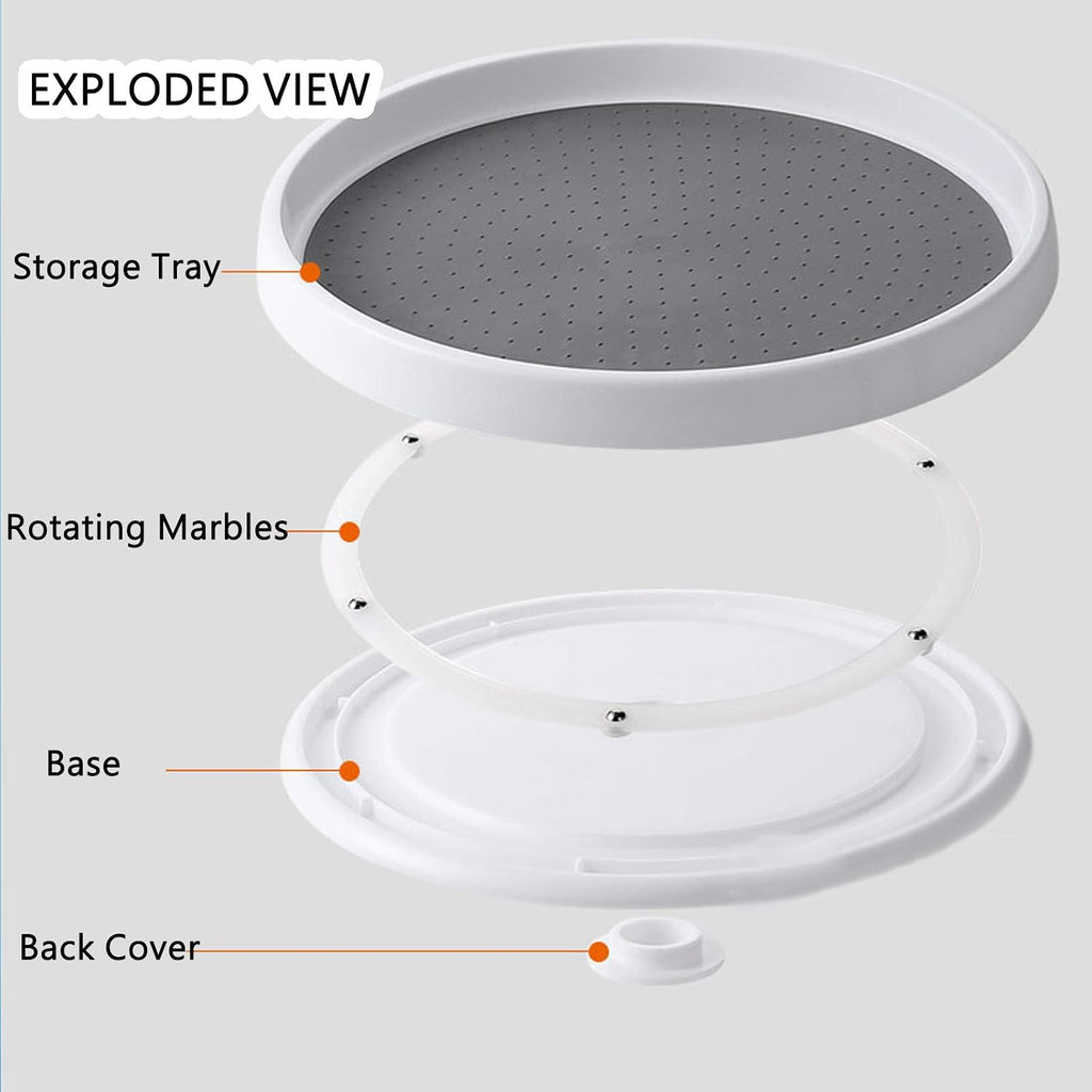 Lazy Susan Organizer, 10 Inch 360 Rotating Tray, 2 Pack