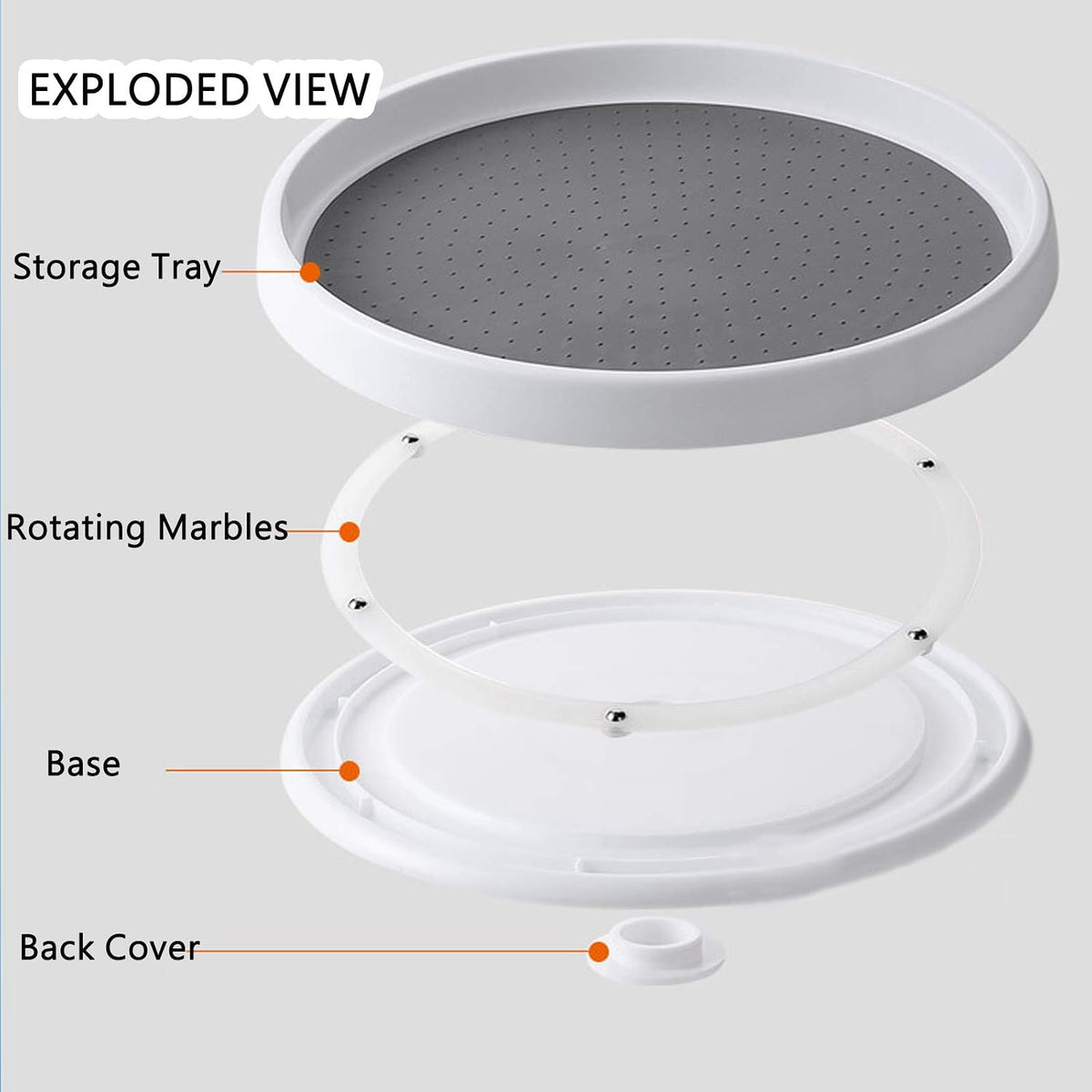 Lazy Susan Organizer, 10 Inch 360 Rotating Tray, 2 Pack