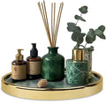 Makeup Perfume Organizer Round Bathroom Vanity Tray Decorative Dresser Tray by Decor+Trends