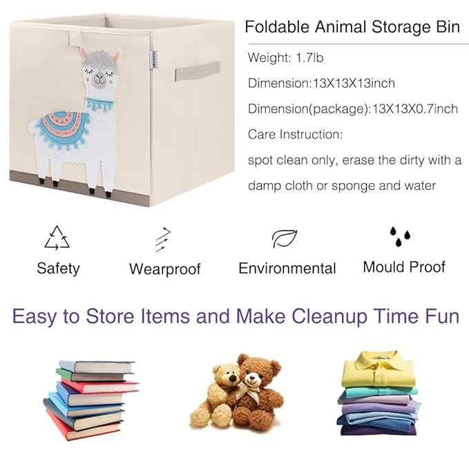 CLCROBD Foldable Animal Cube Storage Bins Fabric Toy Box/Chest/Organizer - Image 3