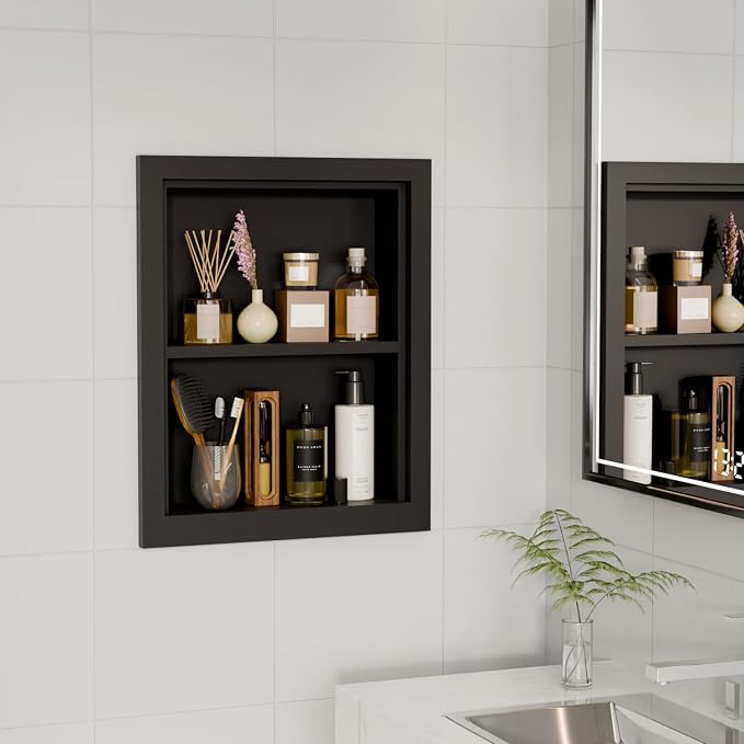Solid Wood 14 X 18 Recessed Medicine Cabinet, Medicine Cabinet Organizer - Image 3