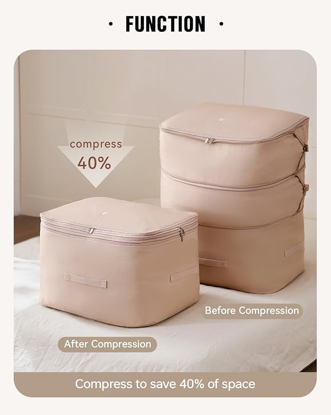 Eachy 3-Pack Comforter Storage Bag Blanket Storage Bags, 136L Compression - Image 2