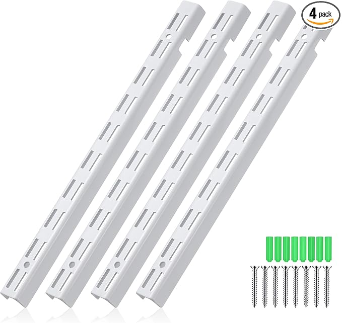 Tandefio 4 Pcs 12 inch Dual Track Upright Wall Shelving System by Tandefio