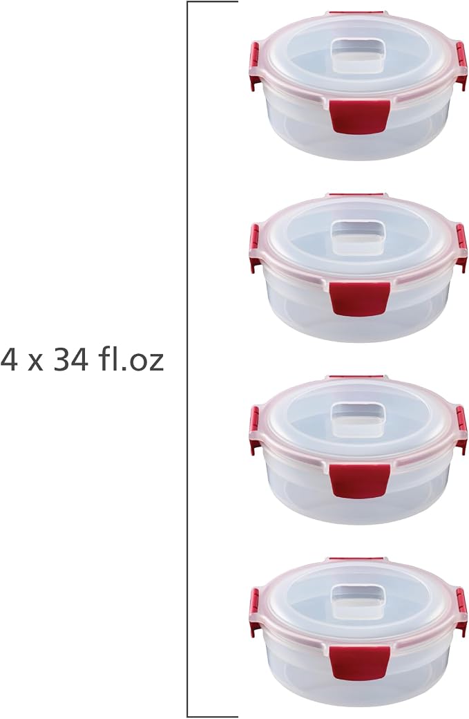 Joseph Joseph Nest Lock 8-piece Plastic BPA Free Round Food Storage Container - Image 3