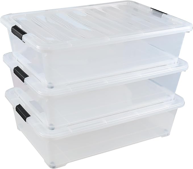 Gloreen 3 Pack Large Under Bed Storage Boxes - Image 7