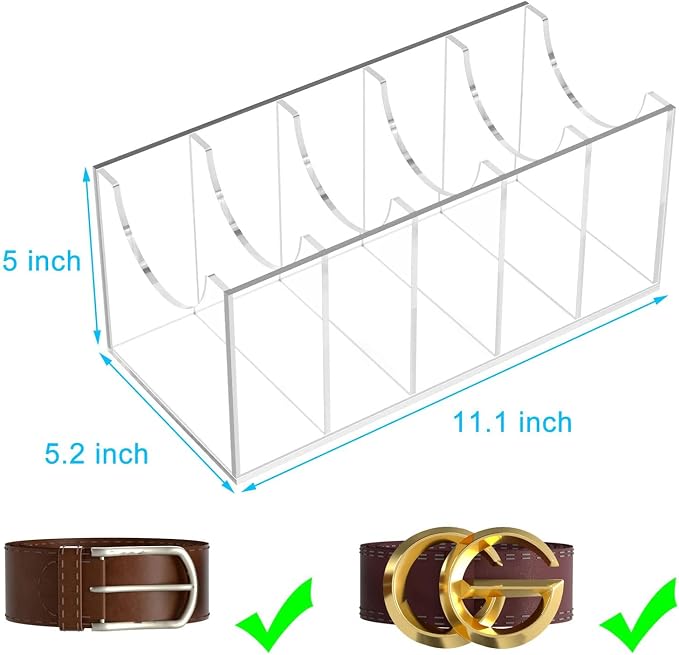 NIUBEE Belt Organizer, Acrylic Belt Storage Holder - Image 3