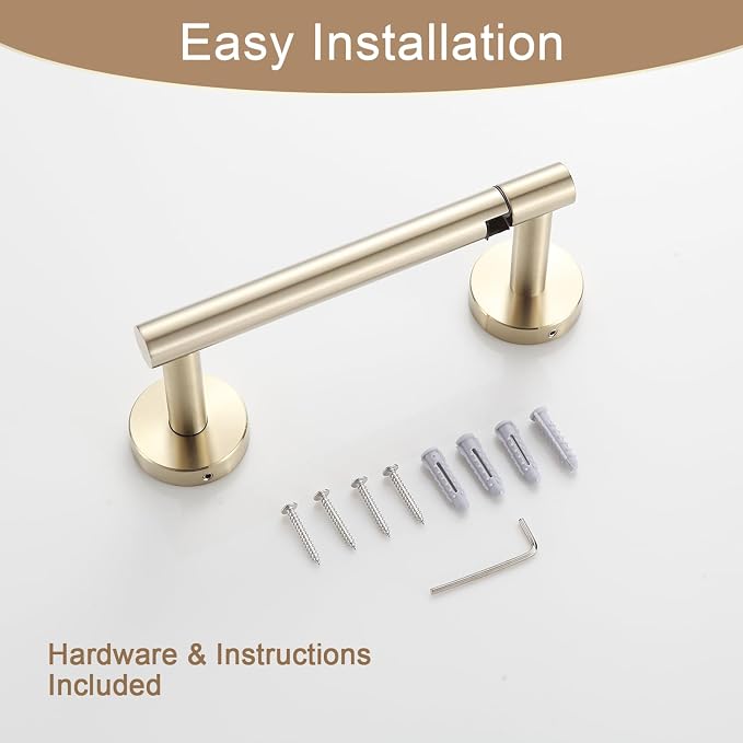 BGL Toilet Paper Holder Brushed Gold Wall Mount, Bathroom Toilet Paper Holder - Image 5
