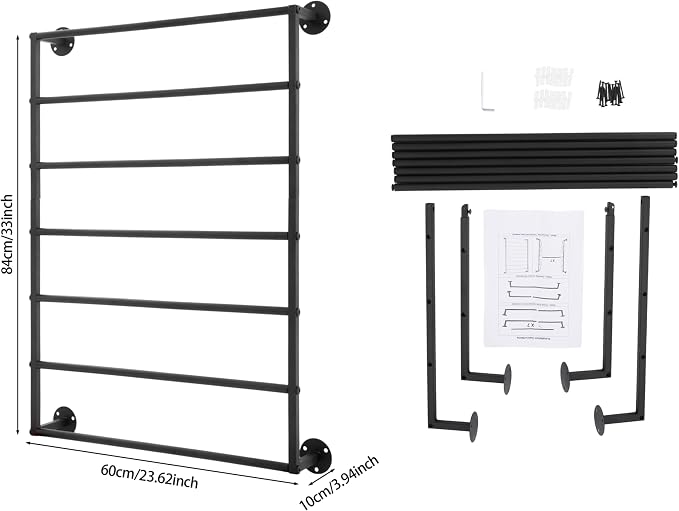 Wall Mounted Display Rack, 7-Layer Wrapping Paper Ribbon Organizer Scarves Tie - Image 4