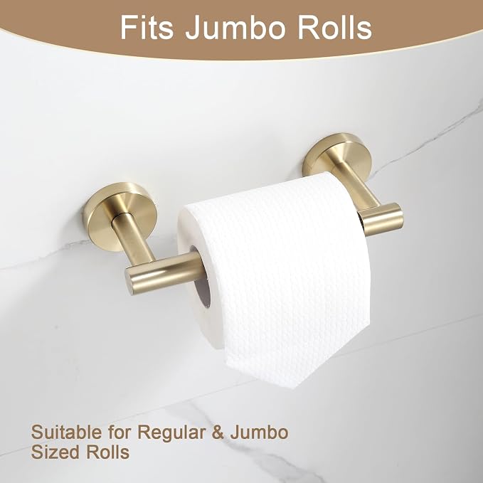 BGL Toilet Paper Holder Brushed Gold Wall Mount, Bathroom Toilet Paper Holder - Image 3
